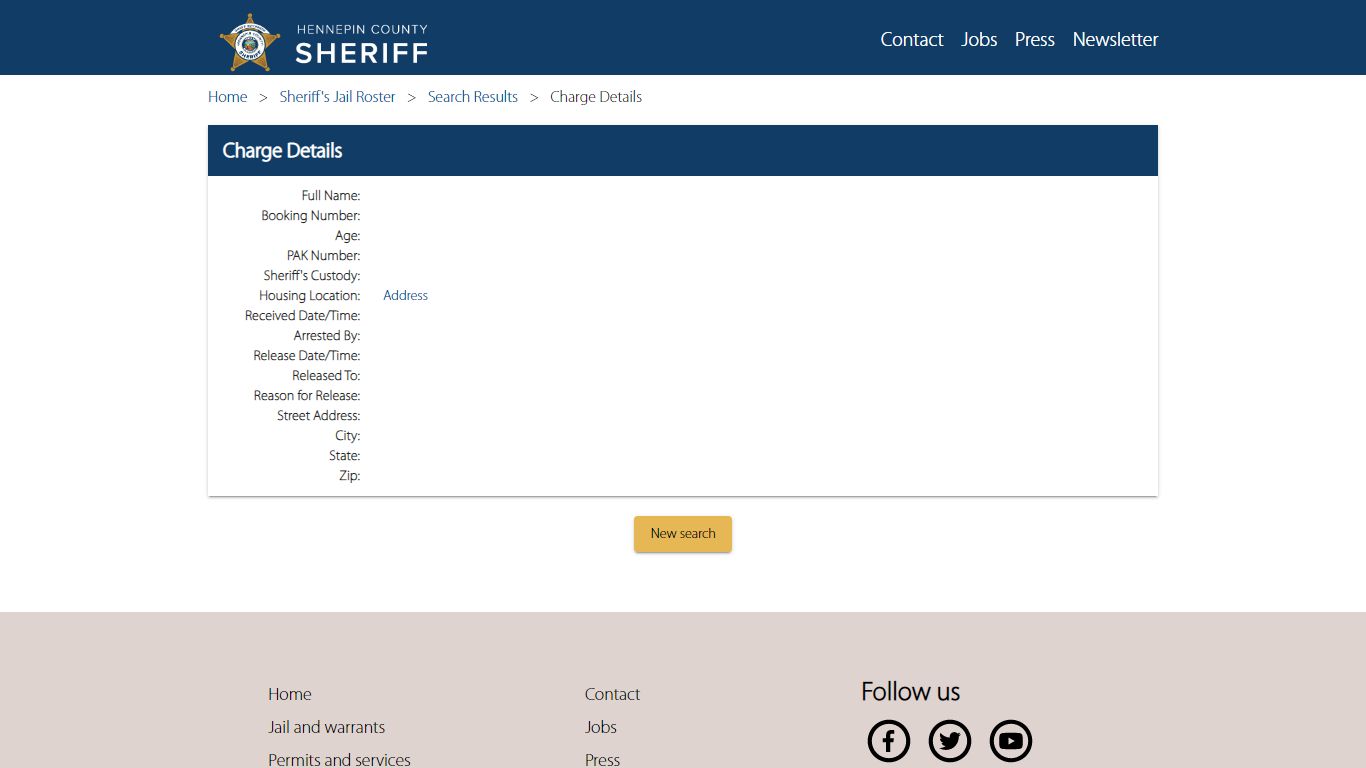 Jail Roster | Hennepin County